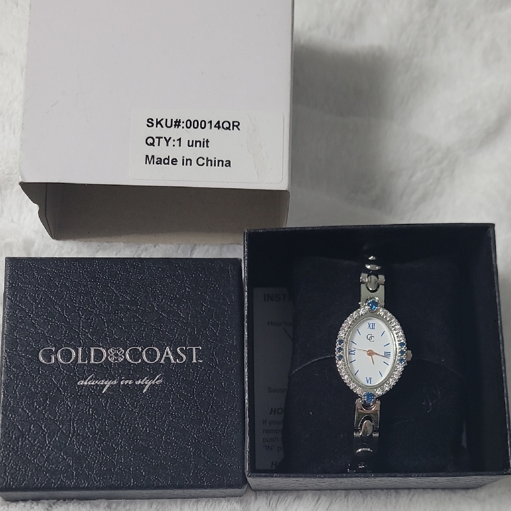 Ladies Gold Coast Blue Topaz Watch